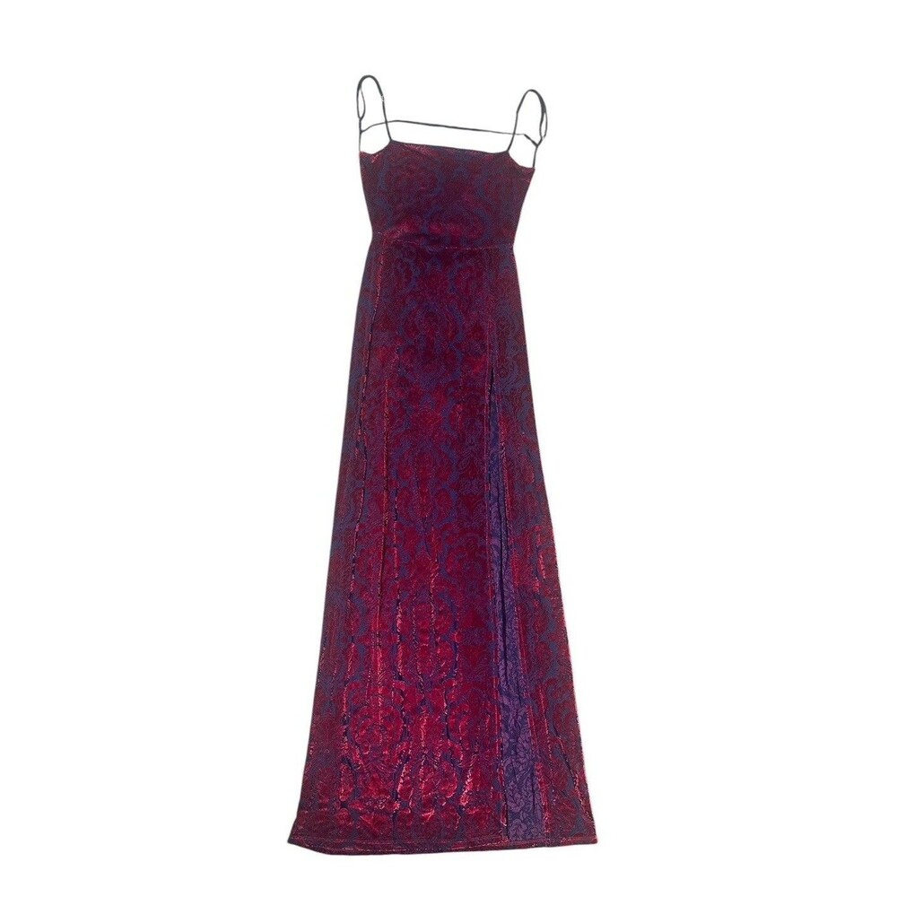 Lucy In The Sky Velvet Burnout Floral Whimsigoth Maxi Dress Gown S Fairy Dark